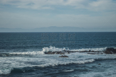 加利福尼亚,波浪,脊,帕罗斯维德,小溪,水边,云,海岸线,背景,岩石