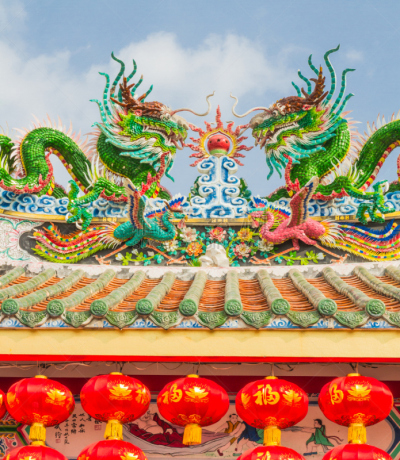 龙,寺庙,色彩鲜艳,屋顶,黄金,垂直画幅,灯笼,符号,雕塑,中国