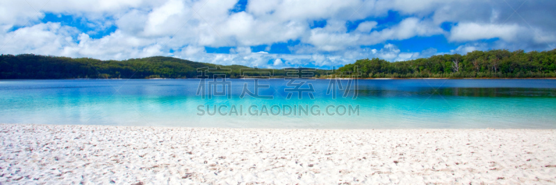湖,弗雷泽岛,水,天空,水平画幅,沙子,无人,纯净,夏天,户外
