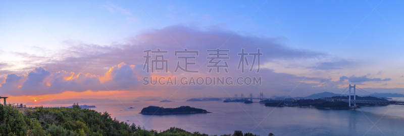 仓敷,城市,日本,冈山县,瀨户高速公路桥,濑户市,全景,图像,海洋,公路