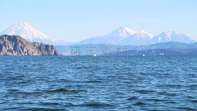 海岸线,火山,堪察加半岛,在上面,科里亚克火山,旅途,雪山,全身像,户外,晴朗