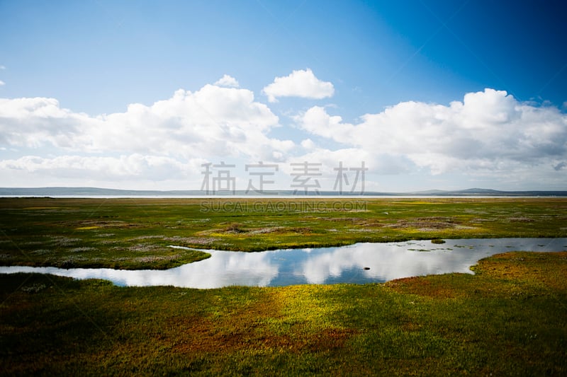 湿地,西岸国家公园,朗厄班,沼泽,天空,国家公园,水平画幅,无人,云景,西开普省