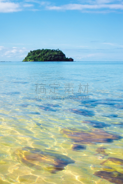 度假胜地,鸡尾酒,垂直画幅,水,天空,沙子,无人,安达曼海,夏天,蓝塔岛