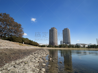 台场,海滩,塔,豪宅,公寓,城市生活,台场海滨公园,东京,房屋,风景