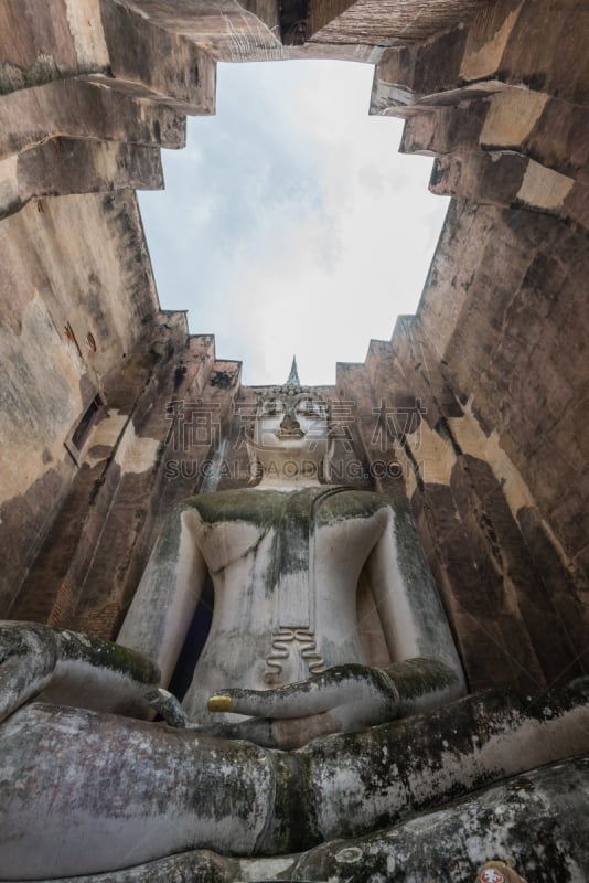 太阳穴,泰国,素可泰,西昌寺,素可泰遗址公园,佛,亚洲人种,旅行者,非都市风光,田园风光