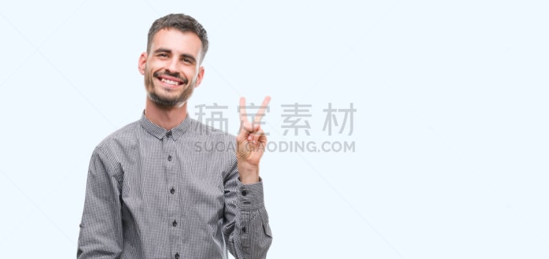 使眼色,男人,青年人,v sign,潮人,数字2,相机,笑脸,背景分离,一个人