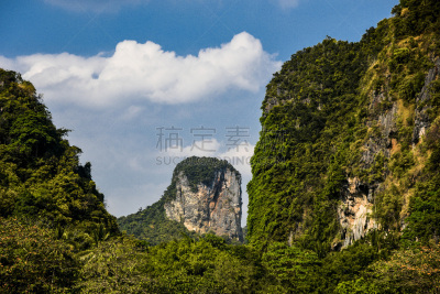 泰国,悬崖,莱雷海滩,亚洲,东南亚,图像,海洋,无人,海岸线,户外