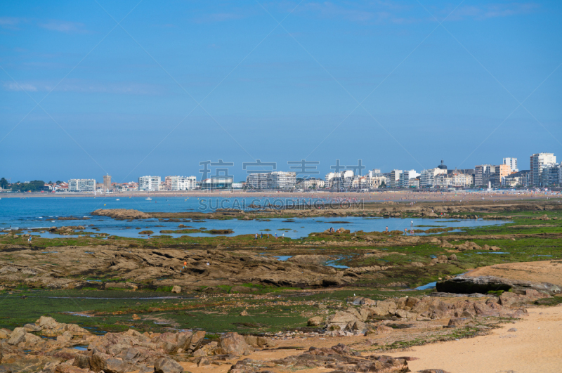 法国,远距离,都市风景,风景,旺代省,海滩,杜塞尔多夫,岩石,多隆纳海滩,大西洋