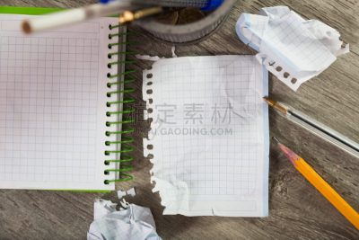 写字器具,笔记本,球,留白,新的,水平画幅,易接近性,弄皱的,速写本,叶子