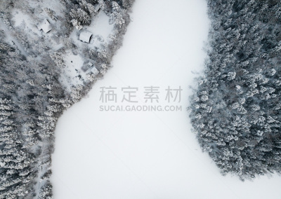 冬天,风景,航拍视角,芬兰,森林,雪,湖,极端地形,户外,在上面