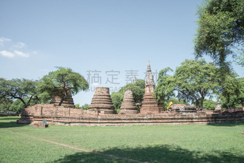 大城,泰国,寺庙,帕兰寺,纪念碑,天空,灵性,古董,泰国人