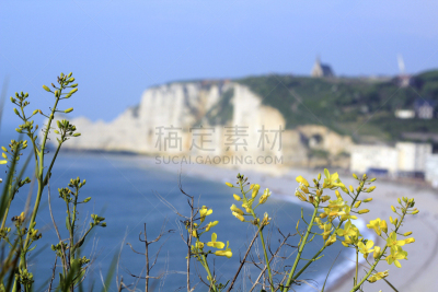 诺曼底,俄勒巴斯特海岸线,诺曼底埃特塔尔海滩,塞纳滨海省,上诺曼底,选择对焦,美,水平画幅,无人,海岸地形