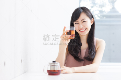 日本人,女人,茶杯,下午茶,水平画幅,图像,仅成年人,青年人,仅一个青年女人,自然界的状态