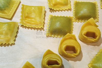 意大利饺子,意大利馄饨,意大利,自制的,清新,摩德纳,帕尔马,费拉拉,图像,意大利面