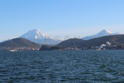 火山,彼得罗巴甫洛夫斯克,伦敦城,塔,在上面,科里亚克火山,旅途,雪山,全身像,晴朗