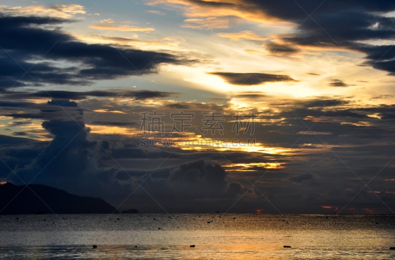 越南,芽庄,海洋,黎明,海滩,海景,自然美,在上面,九月,热带气候