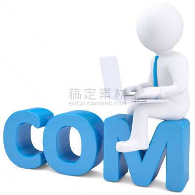单词,白色,com域名,男人,笔记本电脑,三维图形,计算机,背景分离,字母,计算机键盘