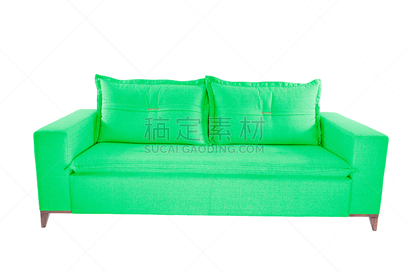 沙发,羊皮,极简构图,白色背景,彩色图片,分离着色,空的,一个物体,背景分离,长椅