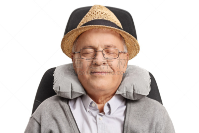 颈枕,中老年男人,座位,水平画幅,古老的,白人,仅男人,仅成年人,疲劳的,成年的