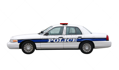 巡逻车,背景分离,水平画幅,警官,职权,侧面像,陆用车,白色背景,安全,白色