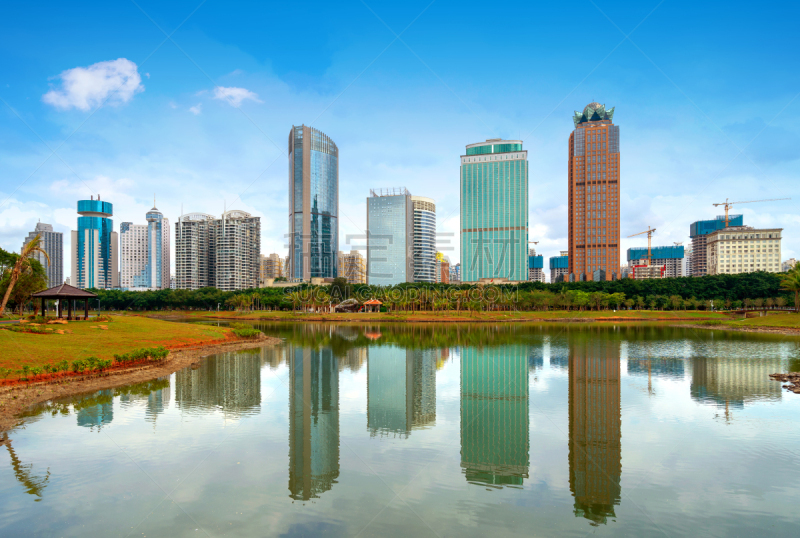 海南省,水,天空,休闲活动,夏天,湖,草,都市风景,现代,著名景点