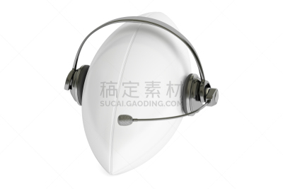 耳麦,耳机,三维图形,橄榄球,麦克风,水平画幅,形状,评论员,绘画插图,运动