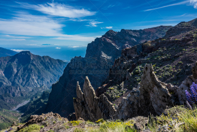 风景,火山喷口,帕尔马,居住区,天空,休闲活动,水平画幅,云,山,大西洋