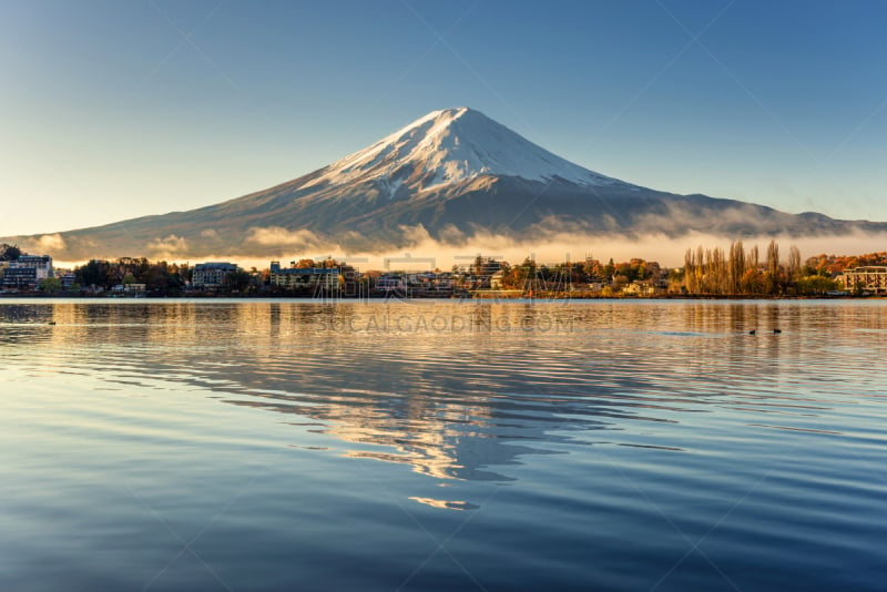 富士山,山,河口湖,富士河口湖,凹陷的,水,天空,美,灵性,里山