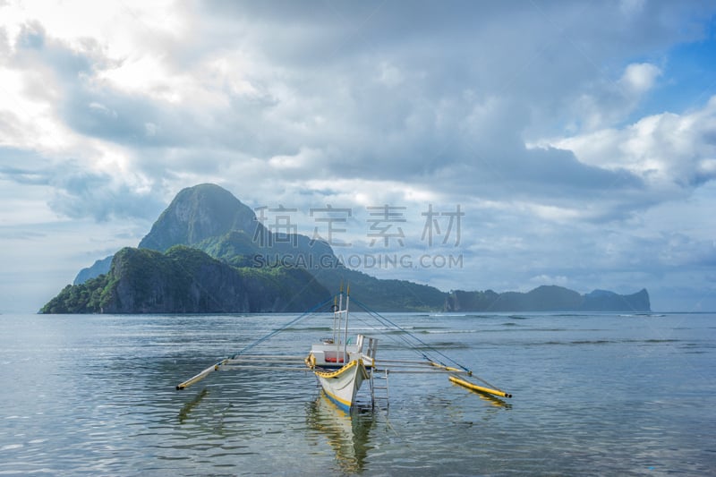 巴拉望,菲律宾,岛,爱妮岛,自然美,邦加船,风景,水,天空,水平画幅