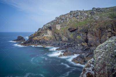 巴特来克矿山（英国）,英格兰,英国,康沃尔,自然,悬崖,水平画幅,建筑,夜晚,无人
