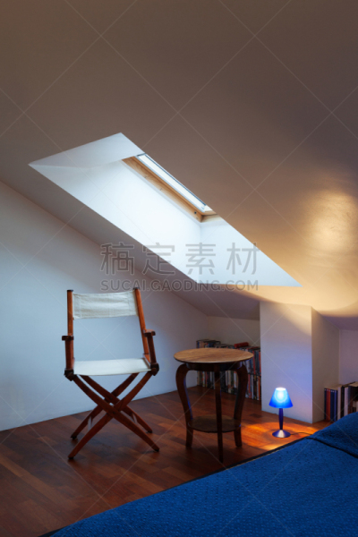 顶楼公寓,现代,自然美,蒲团,和室,阁楼,塌塌米垫,天窗,垂直画幅,美