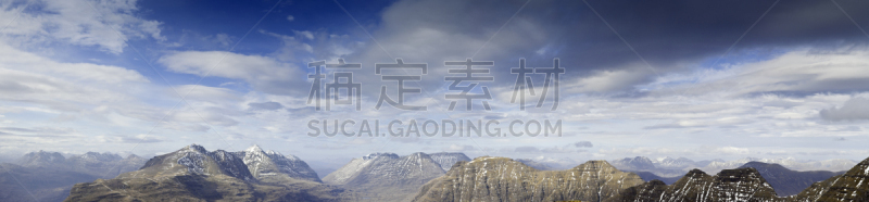 天空,蓝色,山顶,萨瑟兰郡,水平画幅,雪,无人,苏格兰,户外,乡村风格