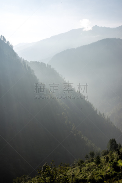 简单,多层效果,山,西姆拉,山脊,户外,高处,印度,亚洲,自然