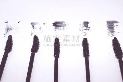 多样,睫毛膏,白色背景,分离着色,画笔,粉饼,华贵,粉底,腮红,化妆刷