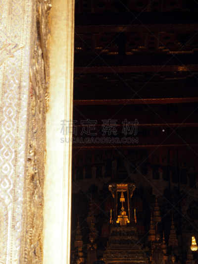 佛,黄金,古老的,运动模糊,玉佛寺,金叶,当地著名景点,垂直画幅,热带鸟,鸟类