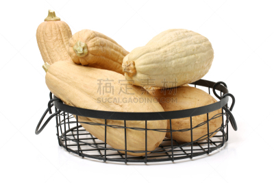 南瓜,白色背景,白色,胡桃,金属线网篮,葫芦,米色,横截面,水平画幅,无人