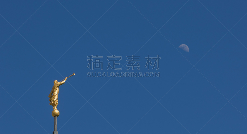 天空,蓝色,莫洛尼,黄金,美国,水平画幅,无人,月亮,天使