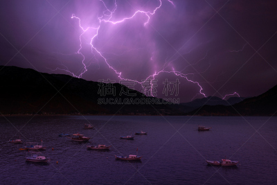 自然,气候,冬季运动,水平画幅,夜晚,无人,曲棍球,户外,船,雷雨
