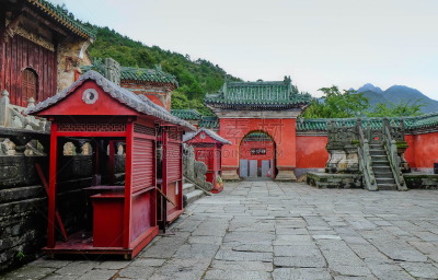 寺庙,远古的,道教,太极,中心,进口标志,美,台阶,水平画幅,传统