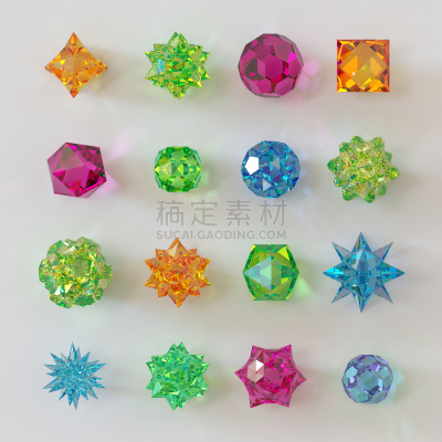 三维图形,形状,玻璃,珠宝,几何形状,水晶,宝石,珠子,抽象,彩虹