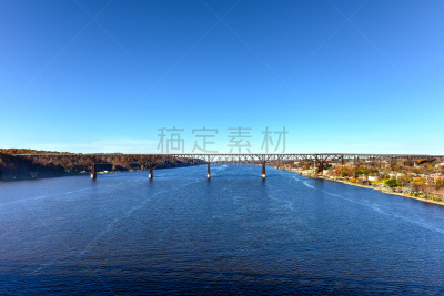 哈德逊河,小路,新的,约克,在上面,自然,美国中大西洋地区,秋天,图像,空中走廊
