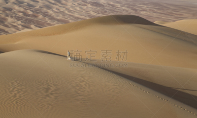 男人,沙漠,黎明,留白,沙子,干的,男性,阿曼,阿拉伯,地形
