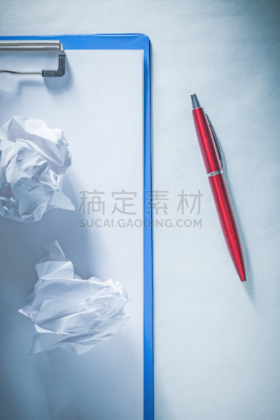 弄皱的,圆珠笔,写字板,空白的,垂直画幅,办公室,消息,无人,书页,特写