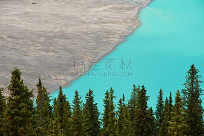 平投湖,山,往下看,班夫,白昼,图像,阿尔伯塔省,公园,加拿大,无人