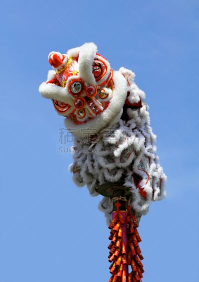 春节,垂直画幅,图像,狮子,舞蹈,焰火,天空,舞狮,庆祝