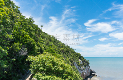 泰国,岩石,巴蜀,石头山省立公园,山,海滩,热,舒服,热带气候,热带树
