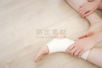 痛苦,白色,身体受伤,绷带,手,足,特写,腿,踝,亚洲