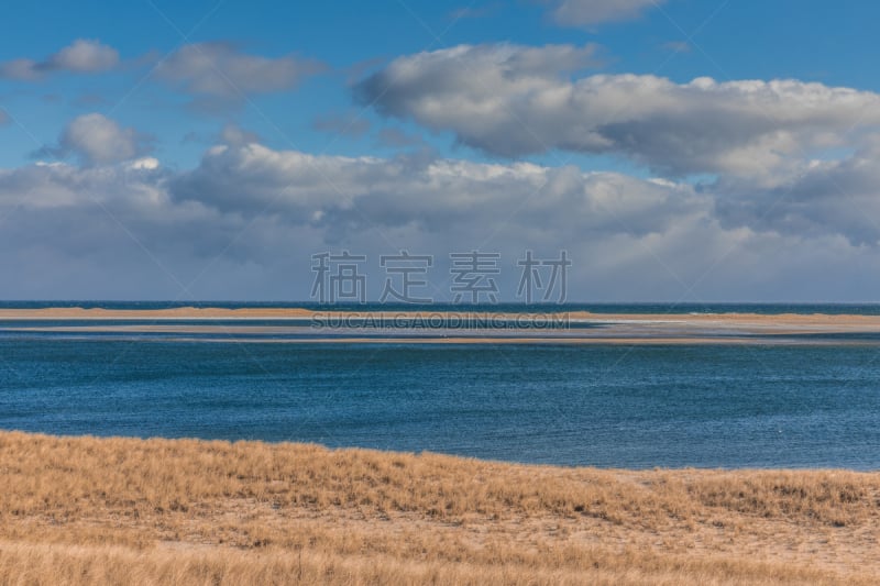 柯德角,海岸线,沙子,冬天,海滩,寒冷,商用码头,游艇,海港