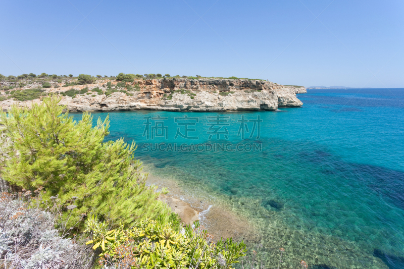 马略卡,非凡的,海湾,马蹄莲,特拉华,水,天空,水平画幅,无人,夏天