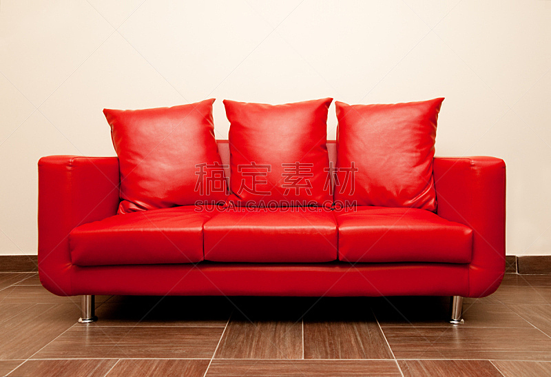 皮革,沙发,红色,座位,水平画幅,无人,家具,现代,柔和,一个物体